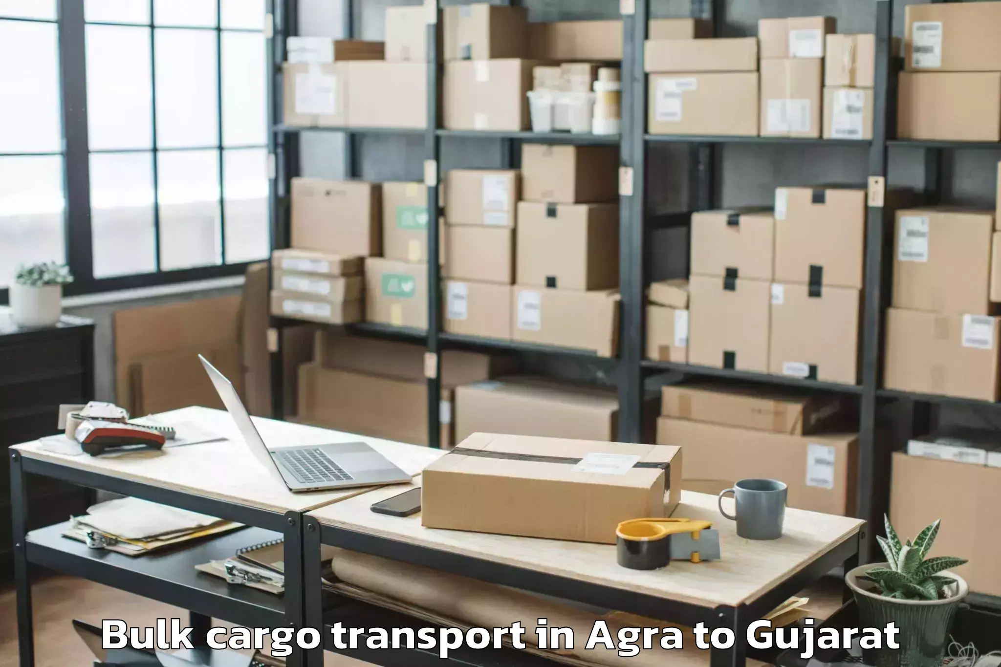 Book Agra to Sachin Bulk Cargo Transport Online